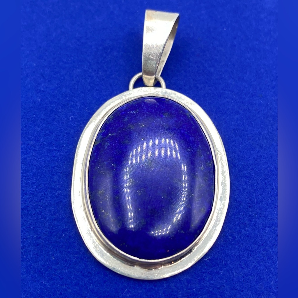 Sterling Silver Artisan Signed Gary Blom Lapis Pendant